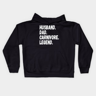 HUSBAND DAD CARNIVORE LEGEND FUNNY MEAT LOVING FATHER GRUNGE Kids Hoodie